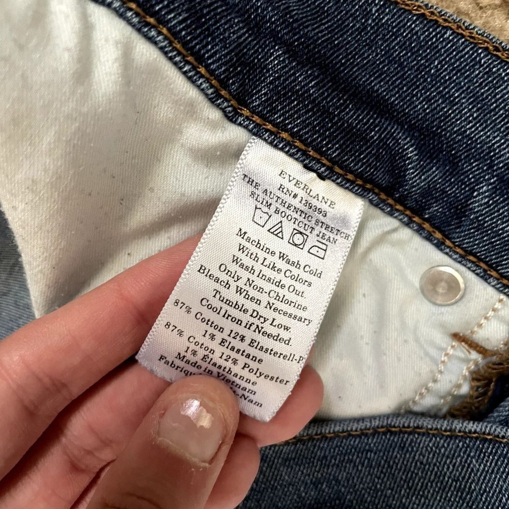 Everlane the authentic stretch slim bootcut jean pants denim cotton long - Picture 4 of 5